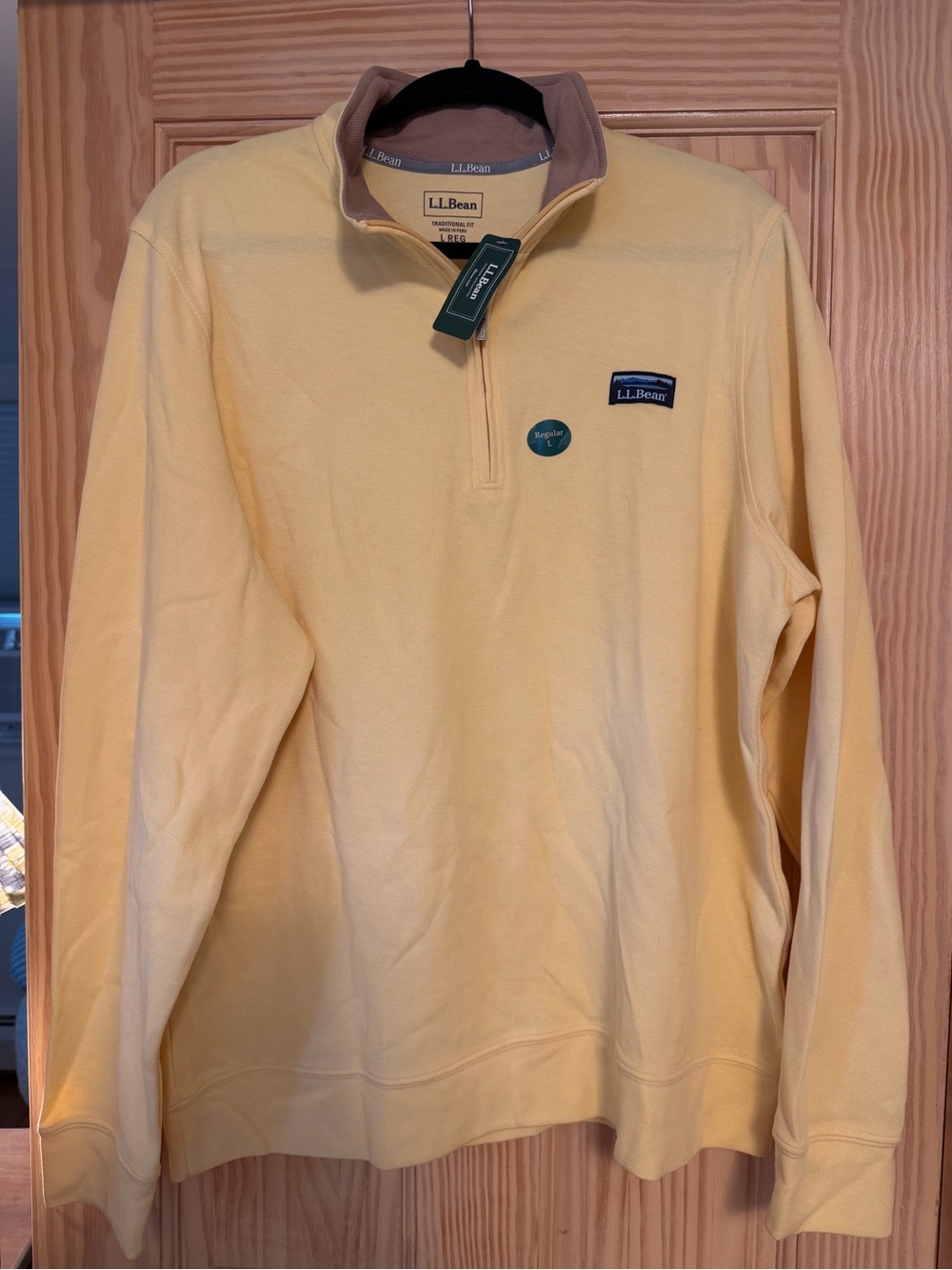 L.L.Bean butter Yellow Quarter-Zip Pullover